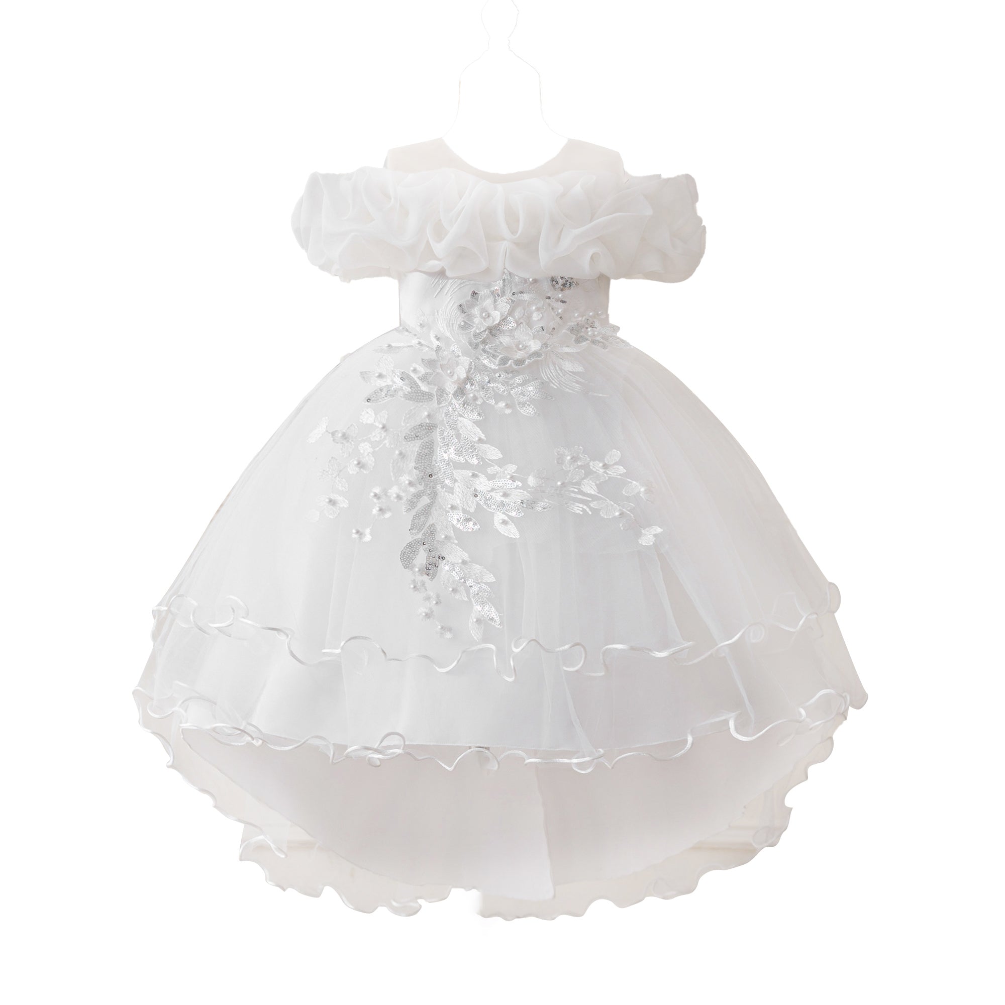 Applique Net Balloon Mini Dress