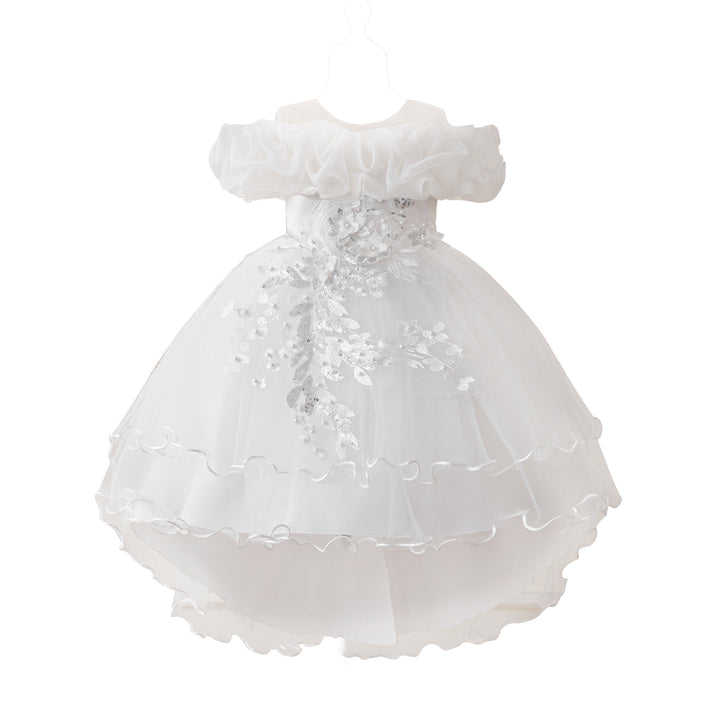 Applique Net Balloon Mini Dress
