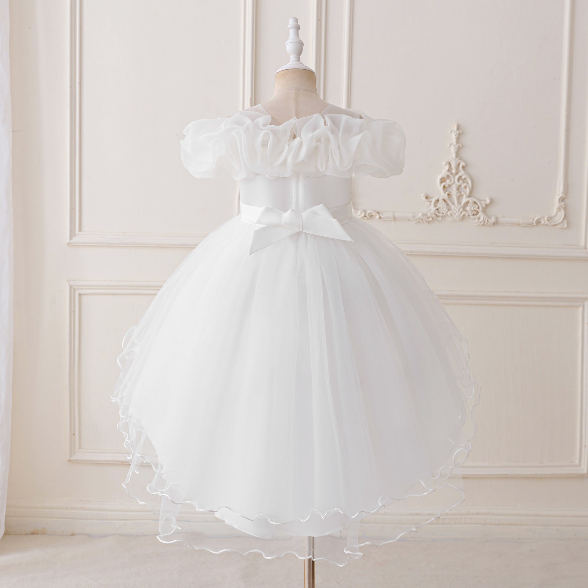 Applique Net Balloon Mini Dress