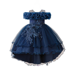 Applique Net Balloon Mini Dress