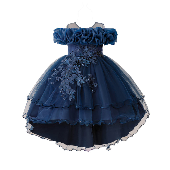 Applique Net Balloon Mini Dress