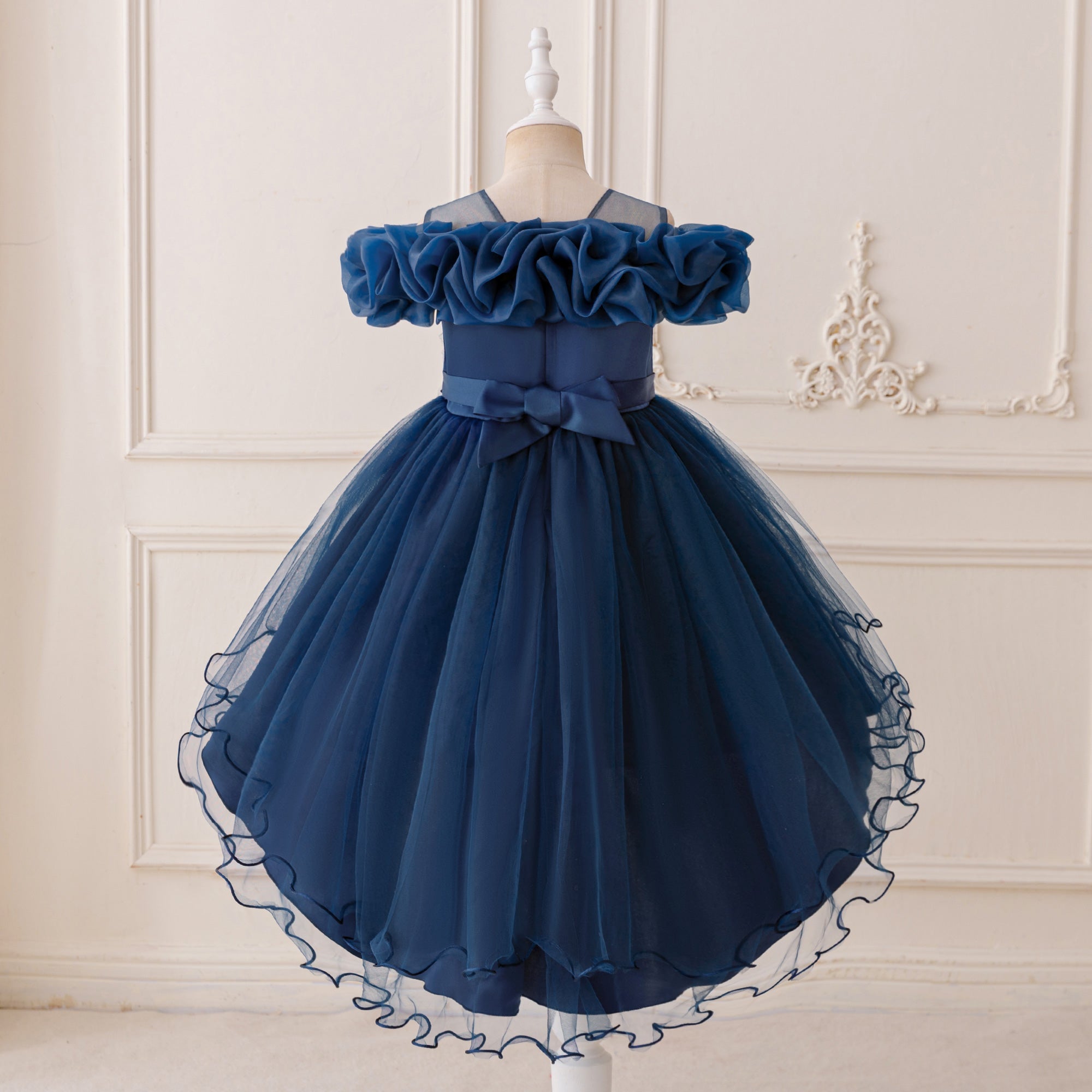 Applique Net Balloon Mini Dress