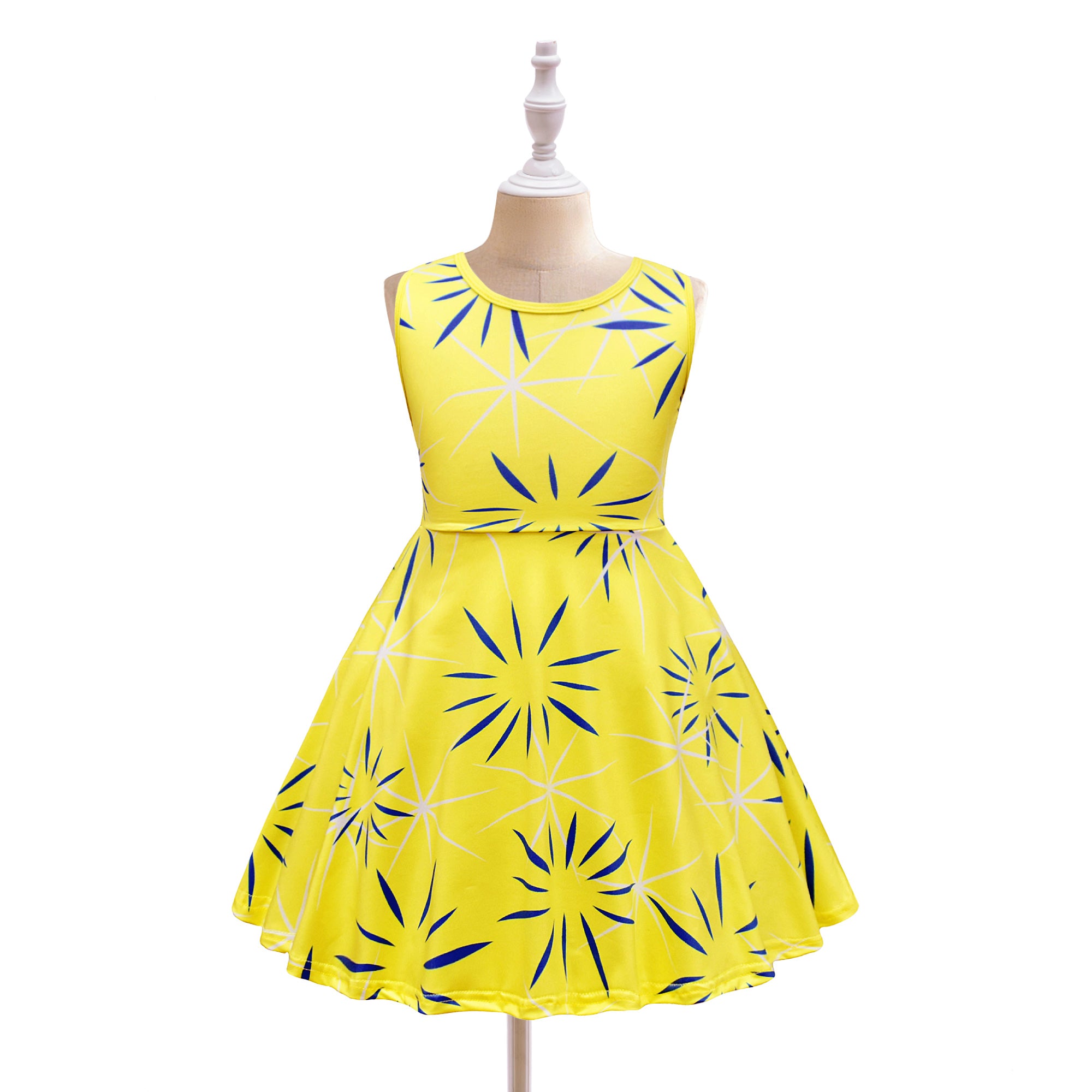 Girls Floral Printed Fit and Flare Dress