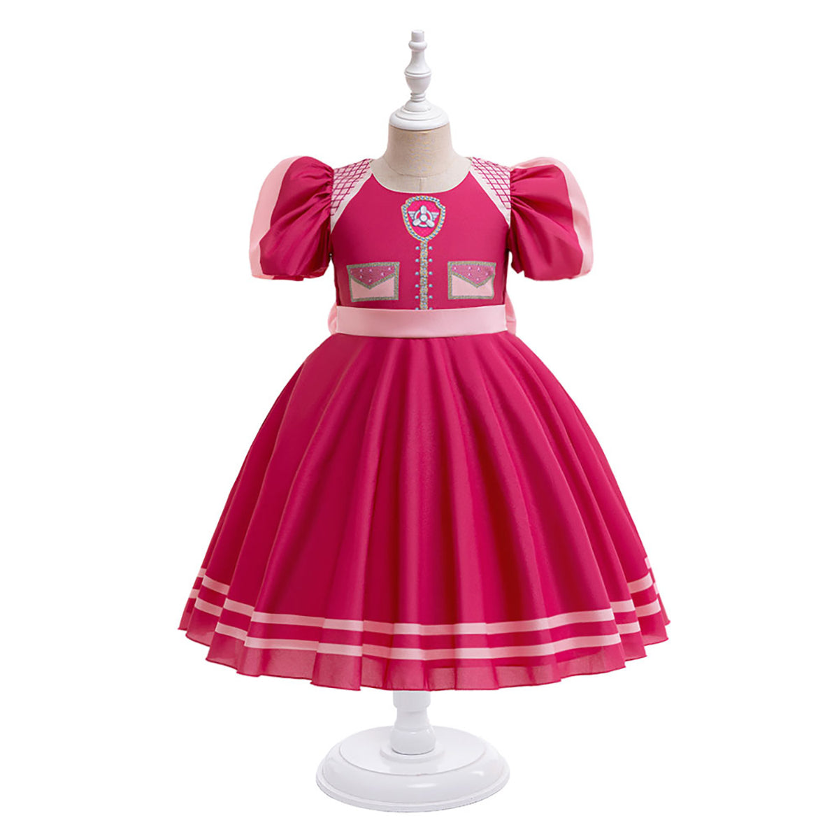 Printed Puff Sleeve A-Line Mini Dress