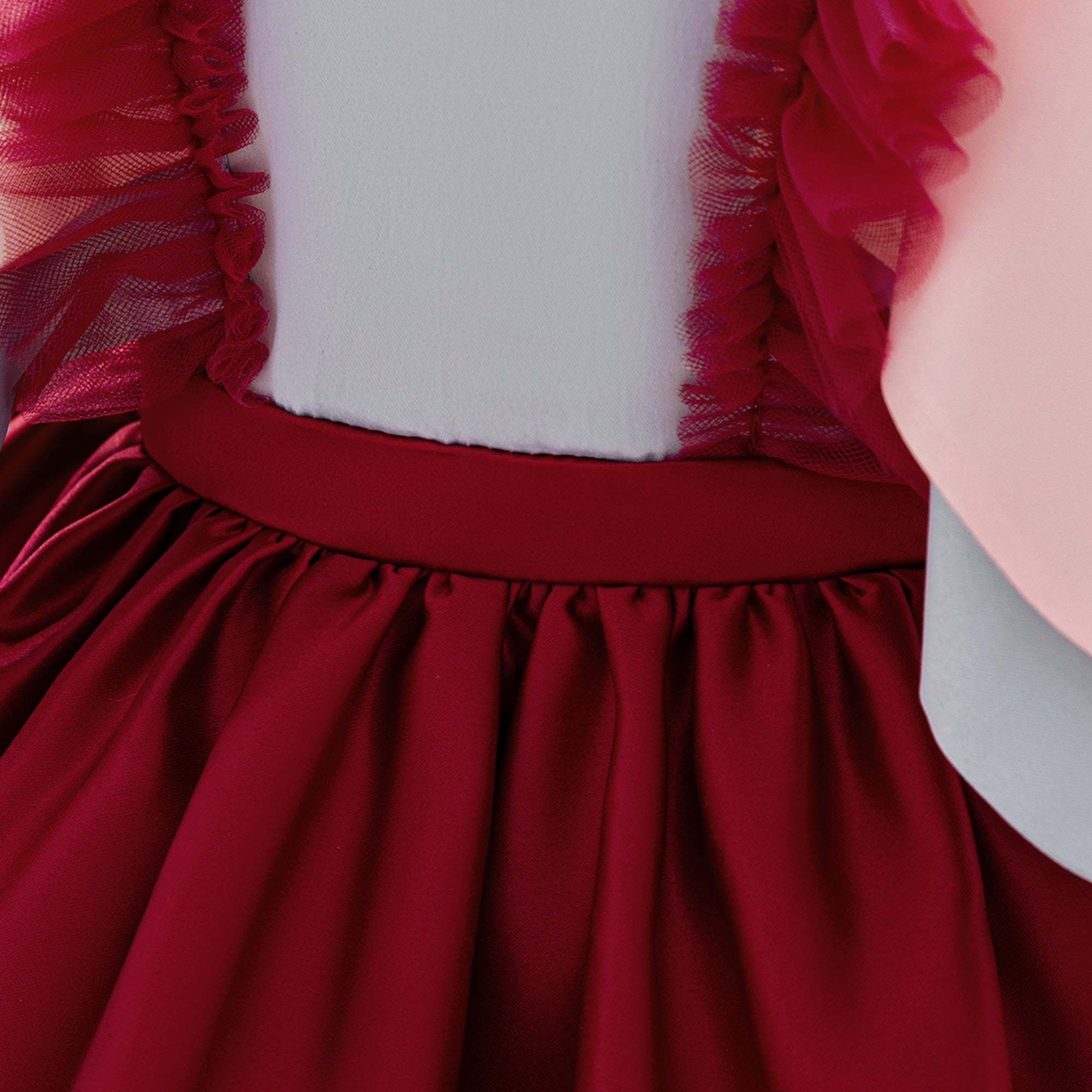 Girl Square Neck Fit and Flare Midi Dress