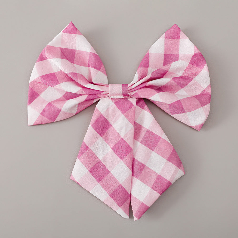 Girls Pink Checked Fit And Flare Dress