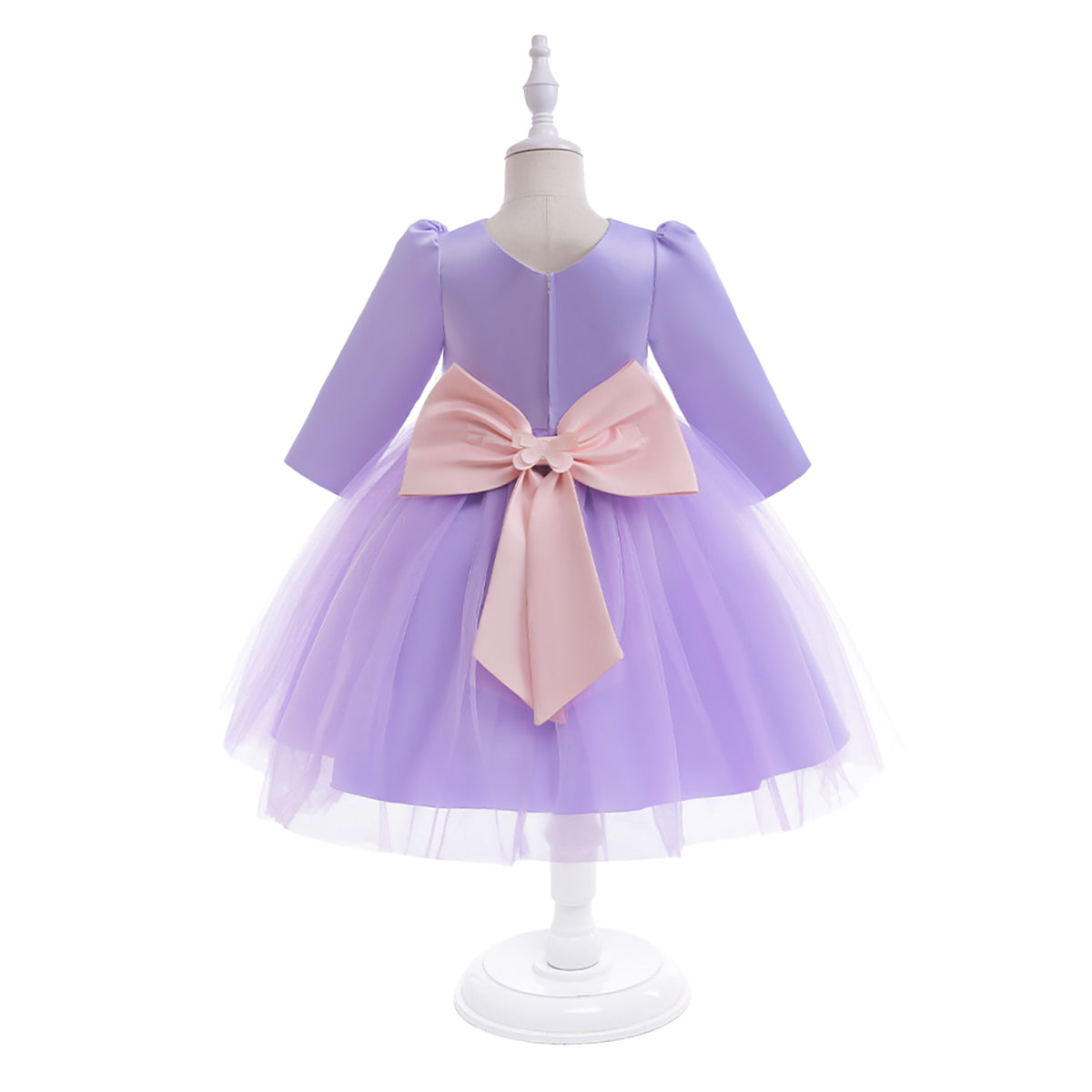 Girls Round Neck Fit and Flare Knee Length Dress