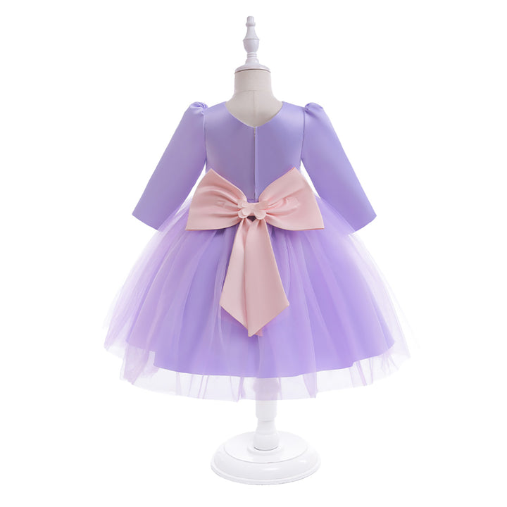 Girls Round Neck Fit and Flare Knee Length Dress