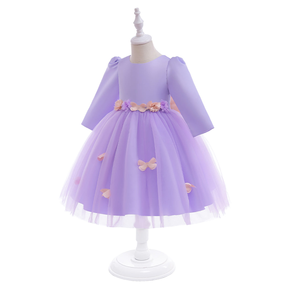 Girls Round Neck Fit and Flare Knee Length Dress