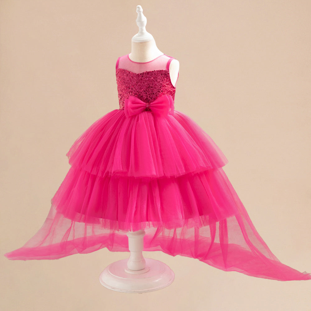 Girls Round Neck Fit and Flare Dress