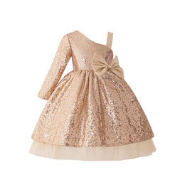 Girls Embellished One Shoulder A-Line Midi Dress