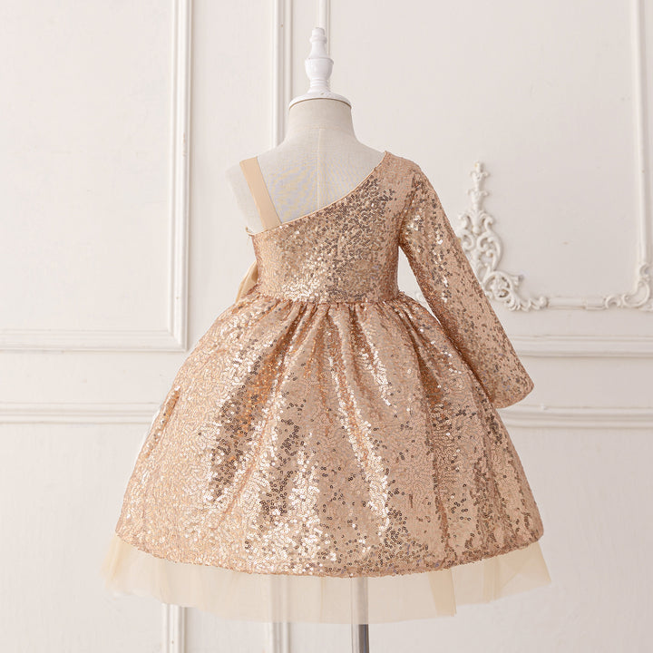 Girls Embellished One Shoulder A-Line Midi Dress