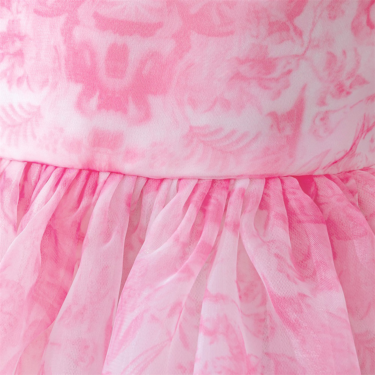 Print Puff Sleeve Ruffled A-Line Dress