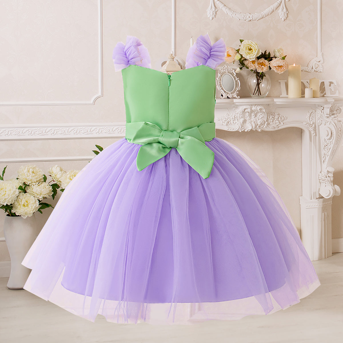 kids girls Ruffled Balloon Gown Dress