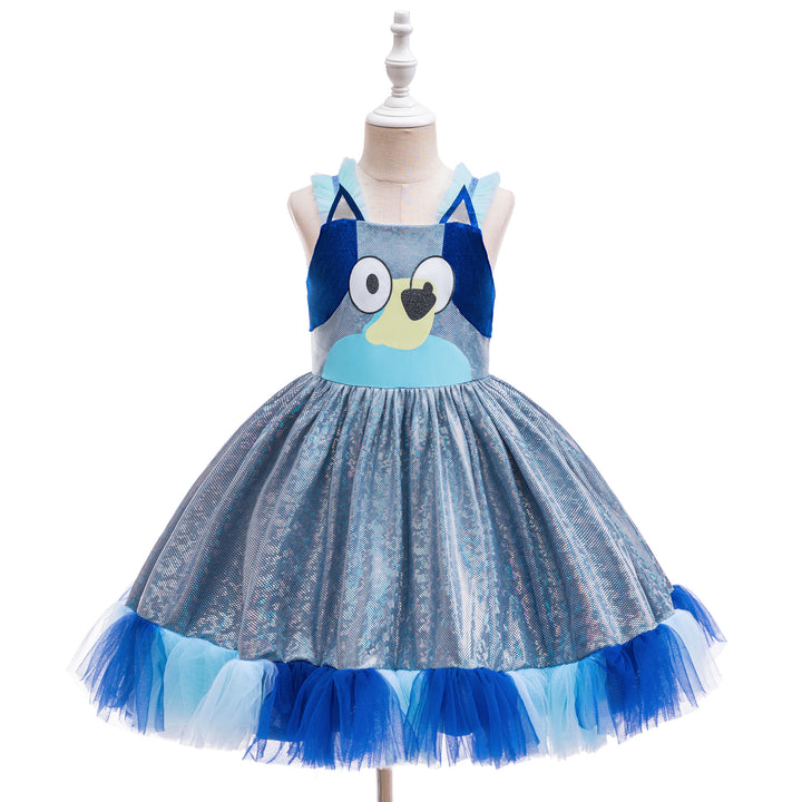 Girls Printed Sleeveless Fit & Flare Dress