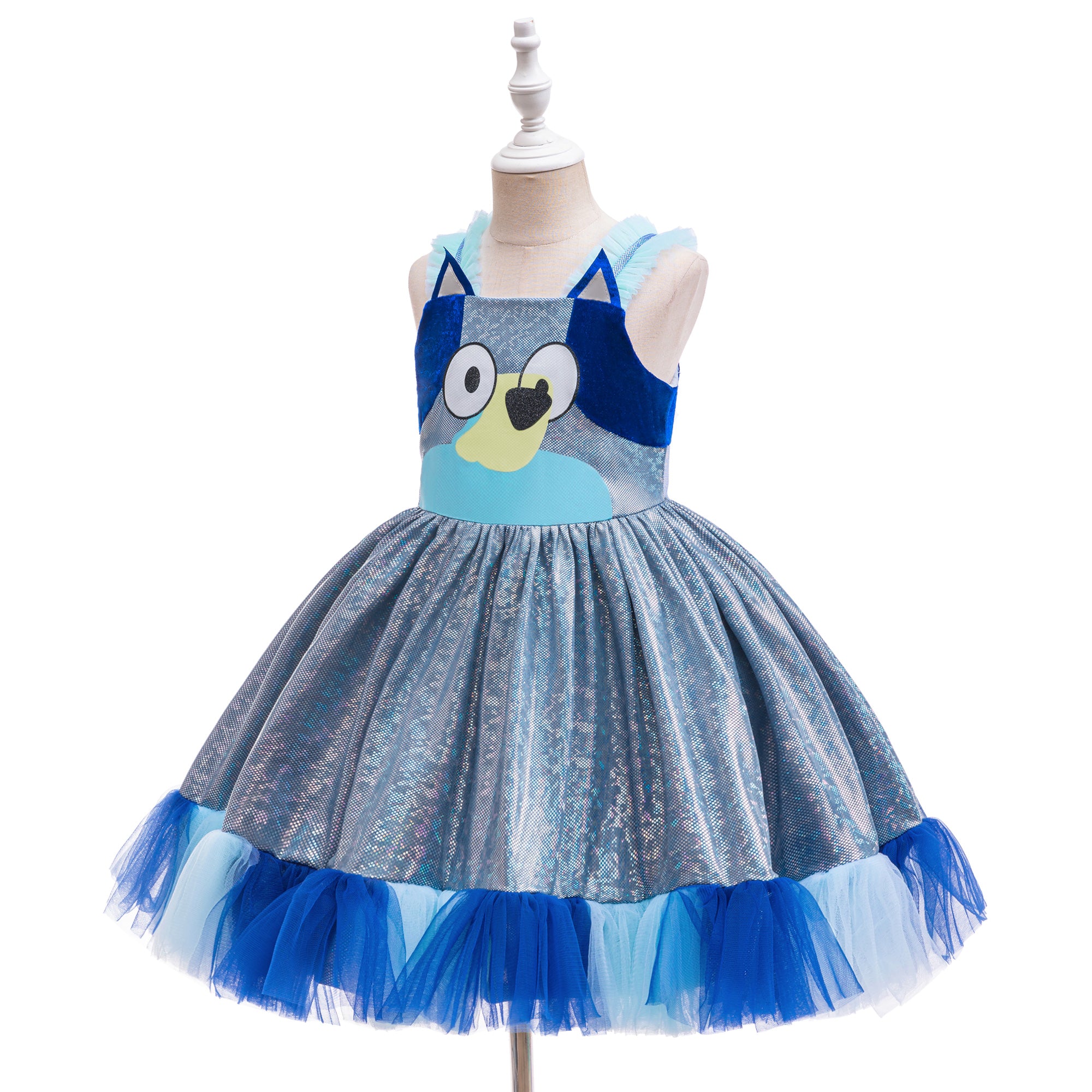 Girls Printed Sleeveless Fit & Flare Dress