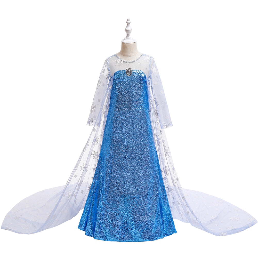 Girls Blue Embellished A-Line Maxi Dress