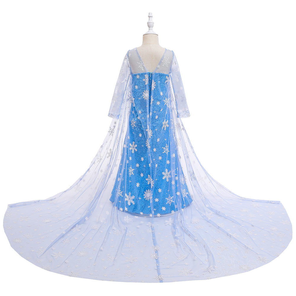 Girls Blue Embellished A-Line Maxi Dress
