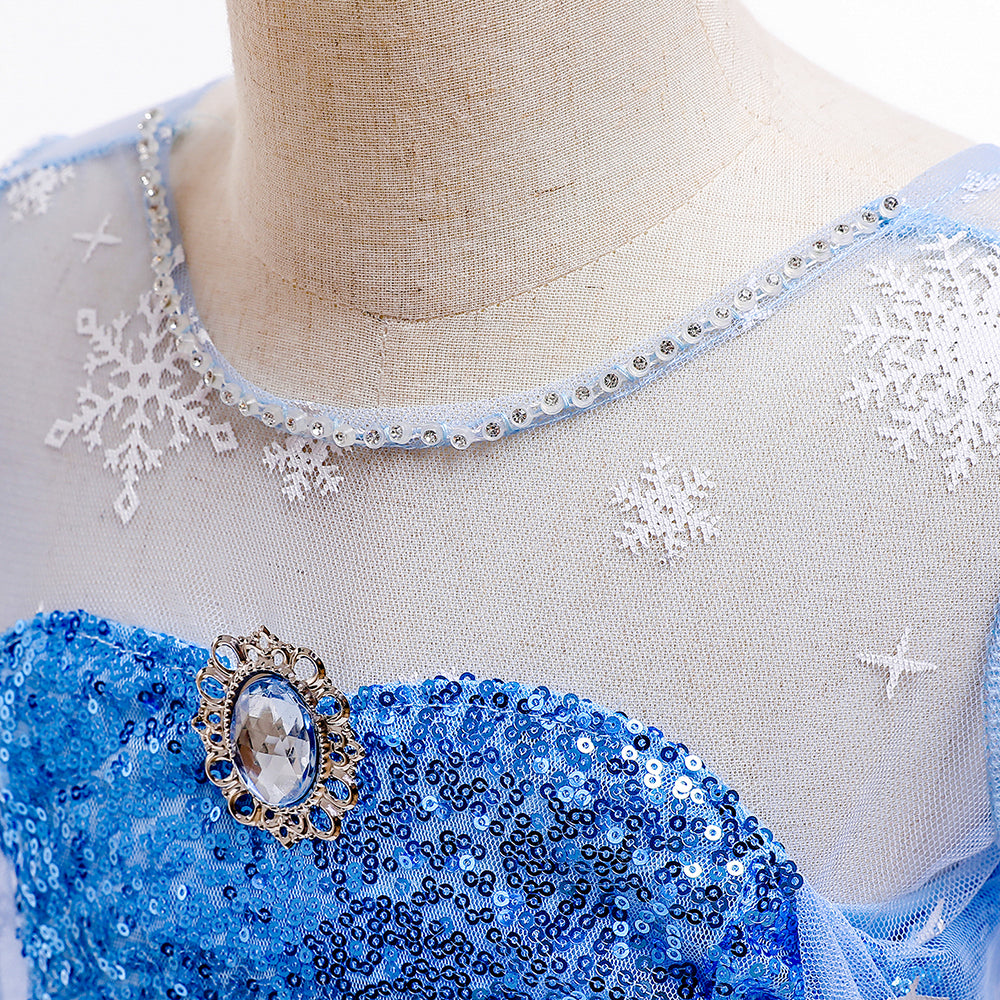 Girls Blue Embellished A-Line Maxi Dress