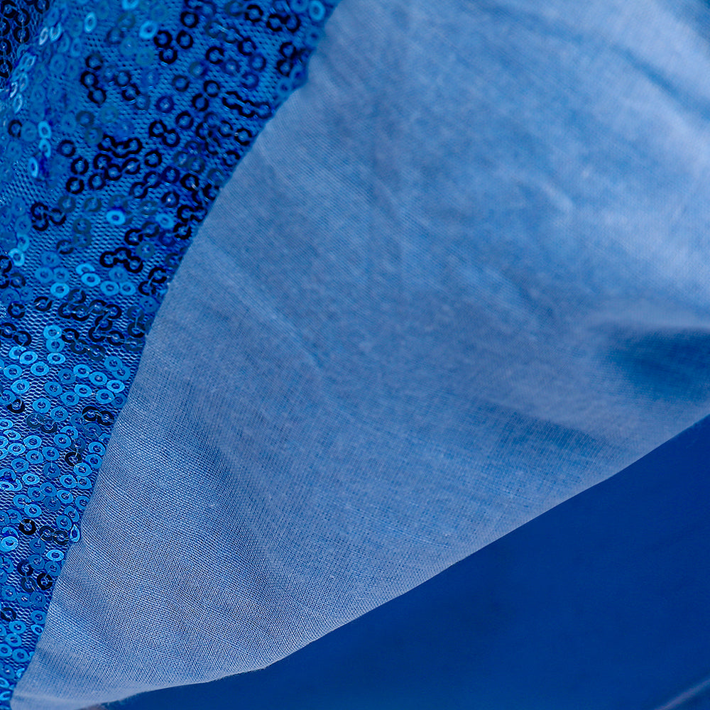 Girls Blue Embellished A-Line Maxi Dress
