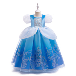 Girls Self Design Gown Dress