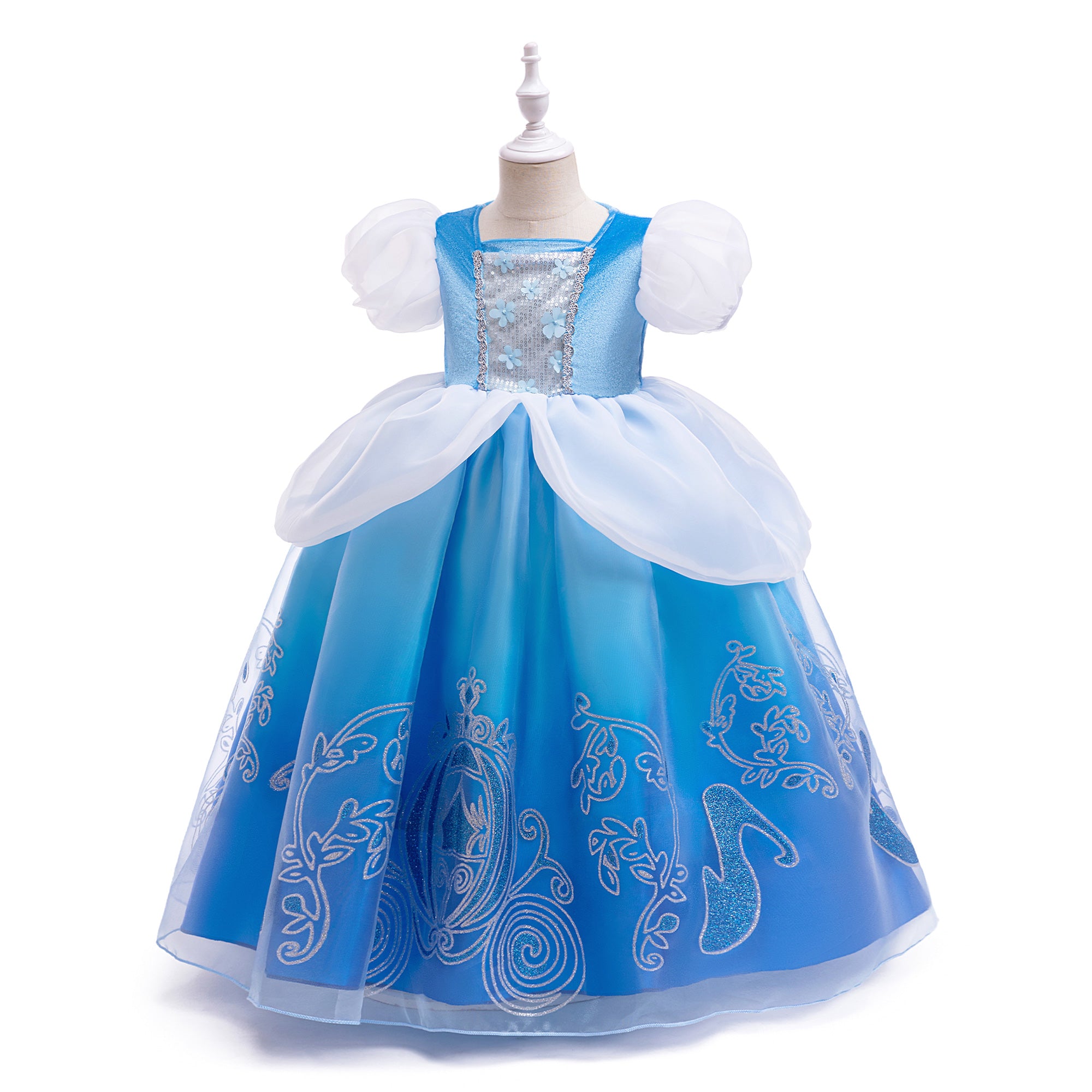 Girls Self Design Gown Dress
