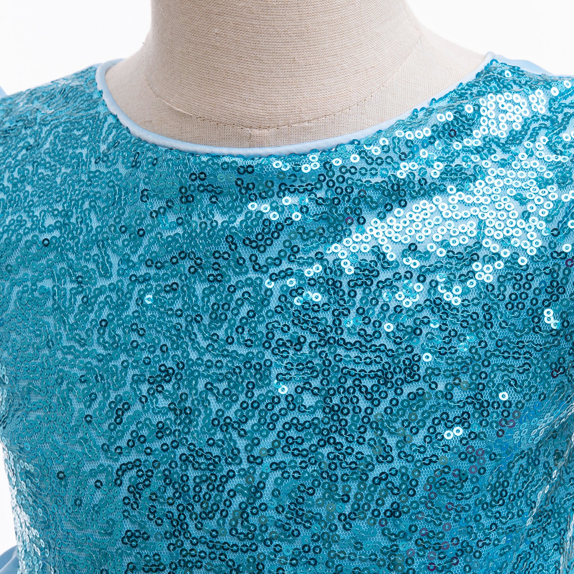 Girls Embellished Sequined A-Line Dress