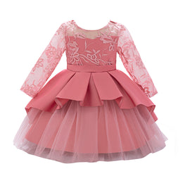 Girls Embroidered Fit and Flare Midi Dress