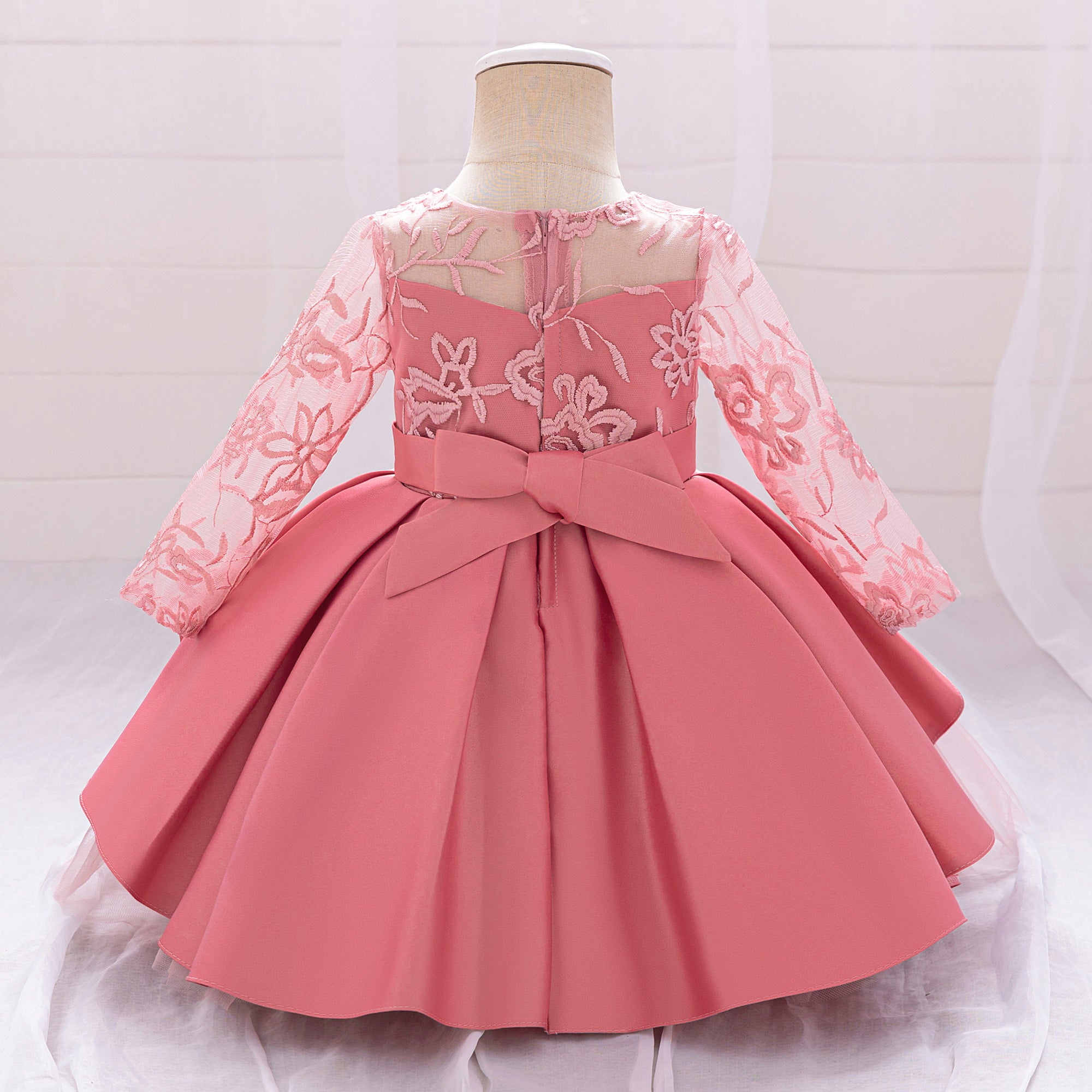Girls Embroidered Fit and Flare Midi Dress