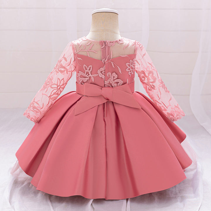 Girls Embroidered Fit and Flare Midi Dress