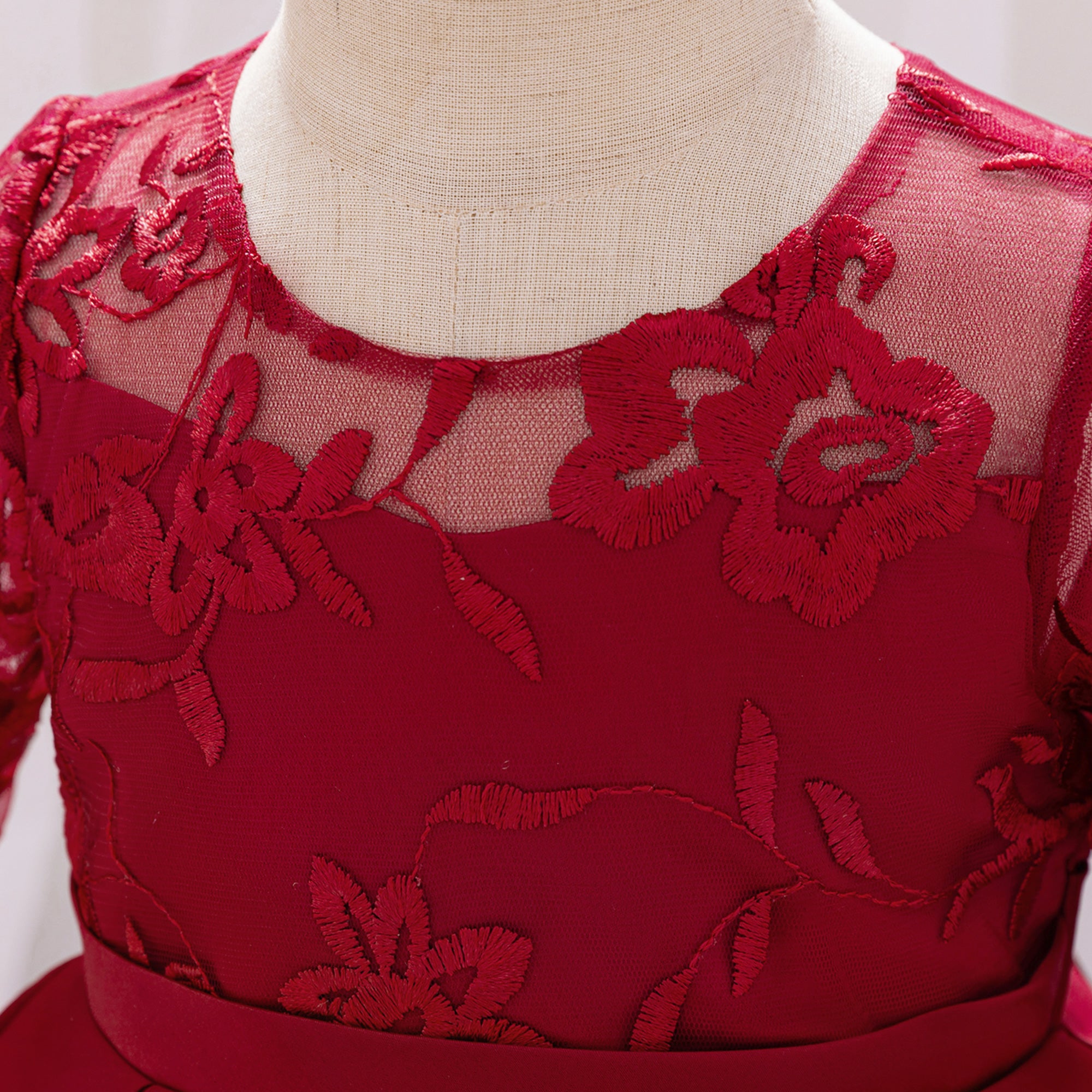 Embroidered Crepe A-Line Midi Dress