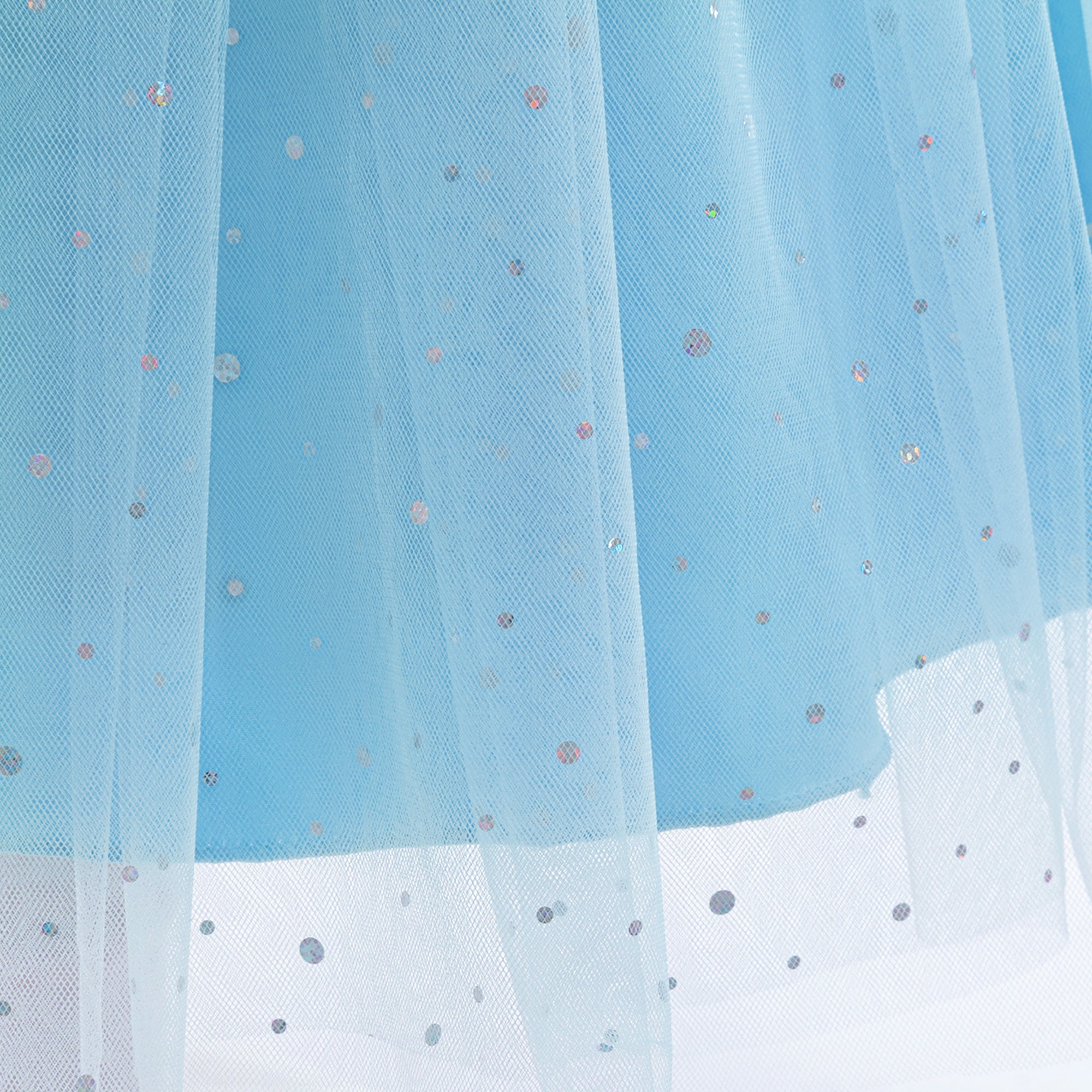 Girls Embellished Net Tulle Fit and Flare Knee Length Mini Dress