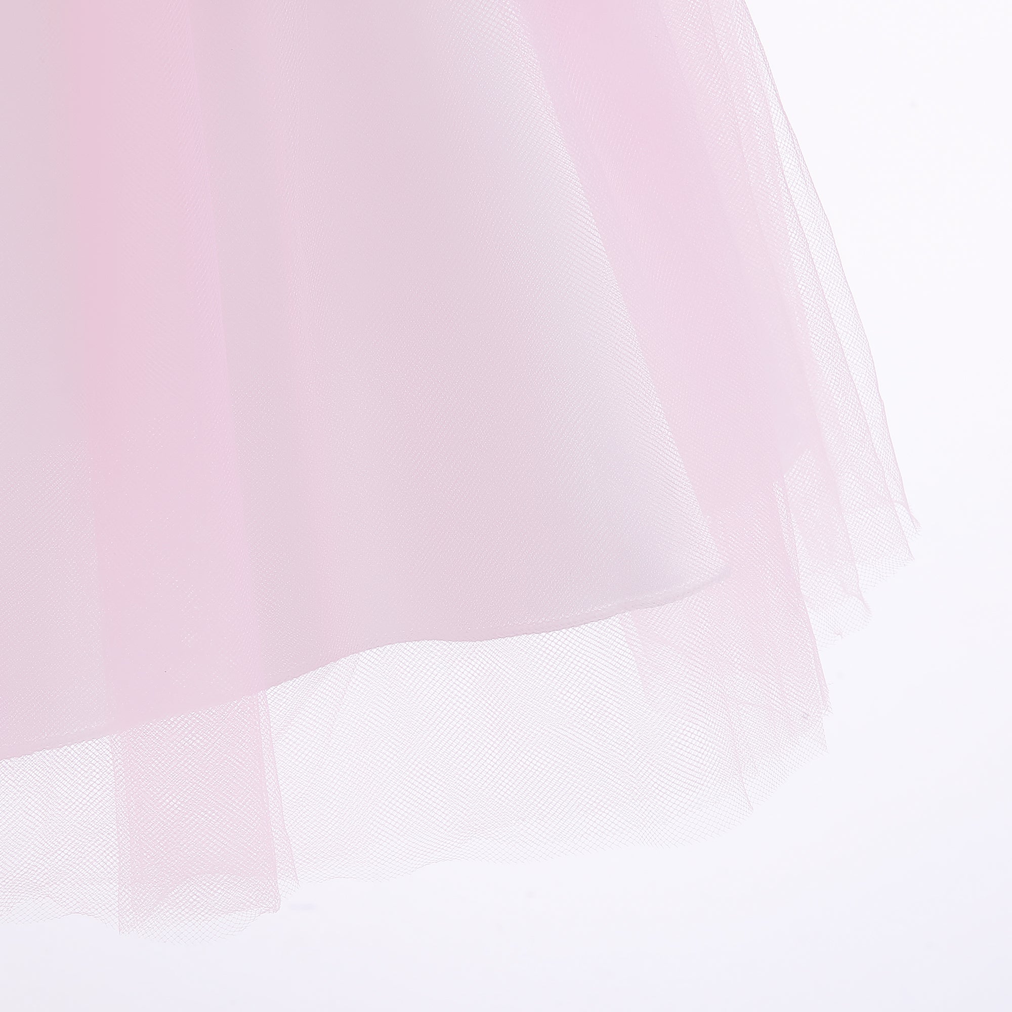 Pink Floral Printed Layered Net Fit & Flare Dress