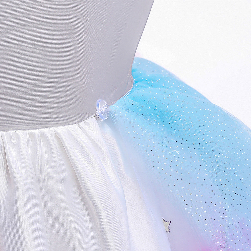Girls Purple Cartoon Characters Balloon Party Dress