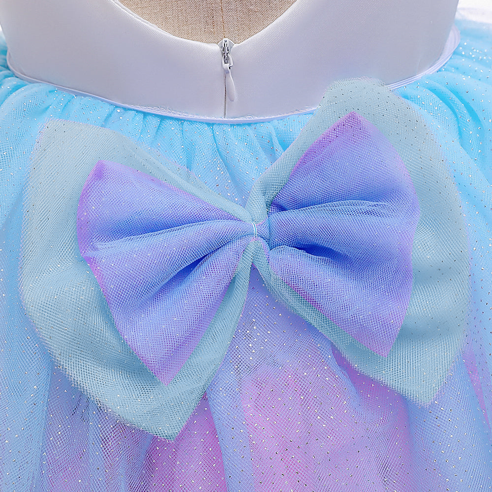 Girls Purple Cartoon Characters Balloon Party Dress