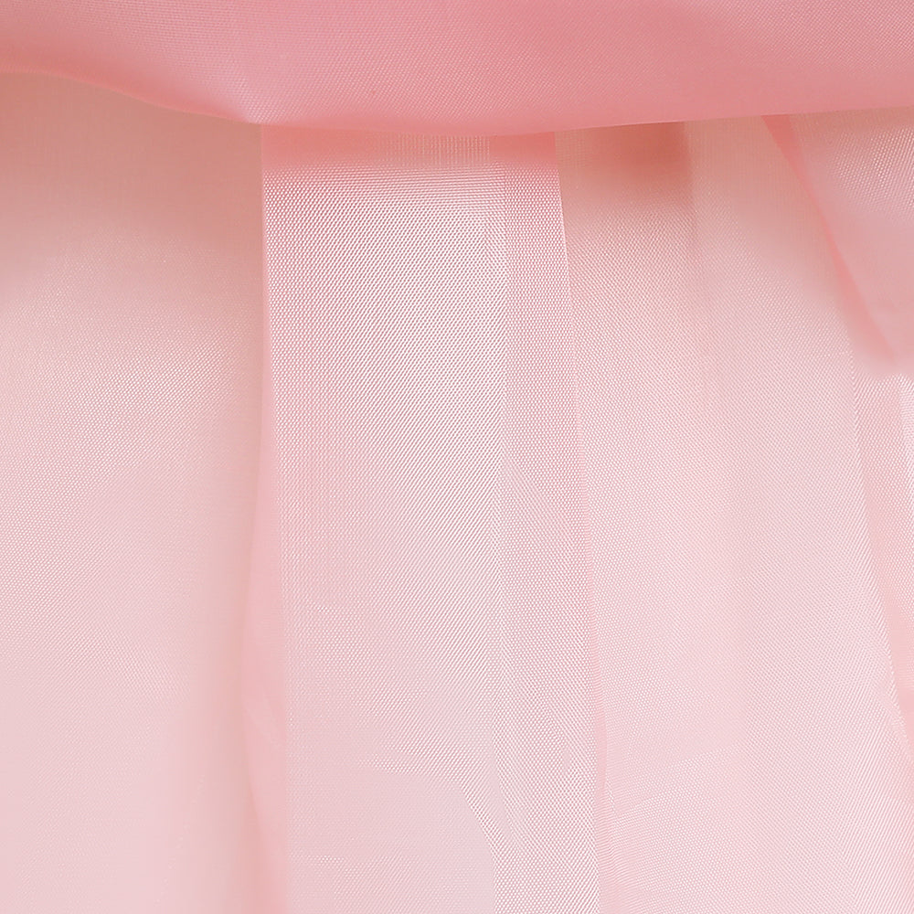 Girls Pink Colourblocked Ruffled Fit & Flare Midi Dress