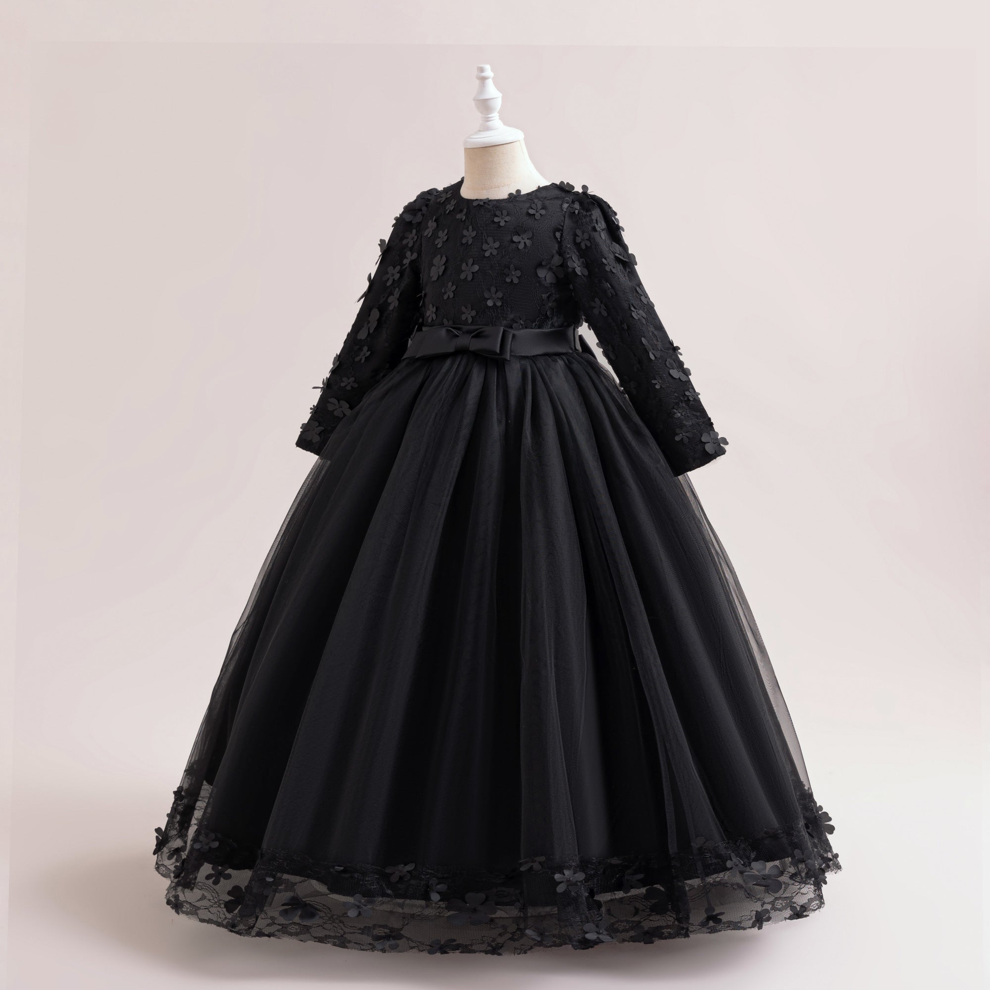 Girls Floral Applique Gown Maxi Dress