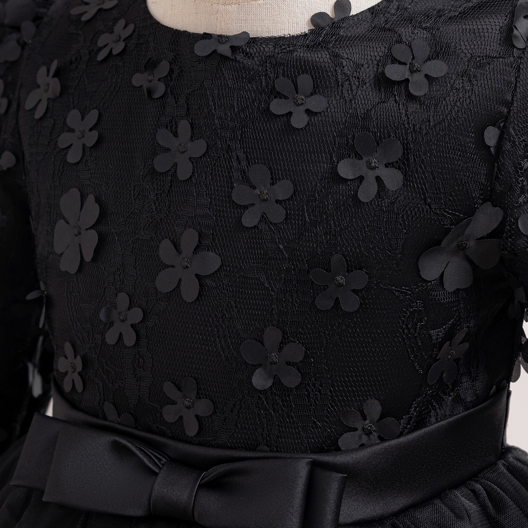 Girls Floral Applique Gown Maxi Dress