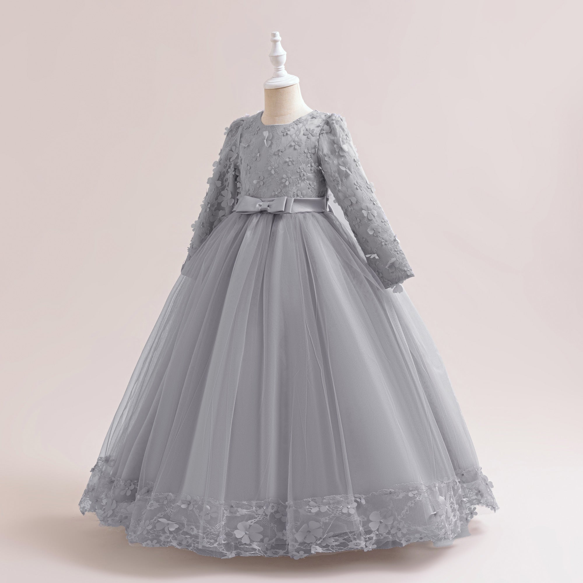Girls Applique Fit & Flare Maxi Dress