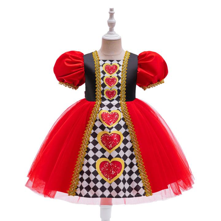 Girls Printed Balloon Mini Dress