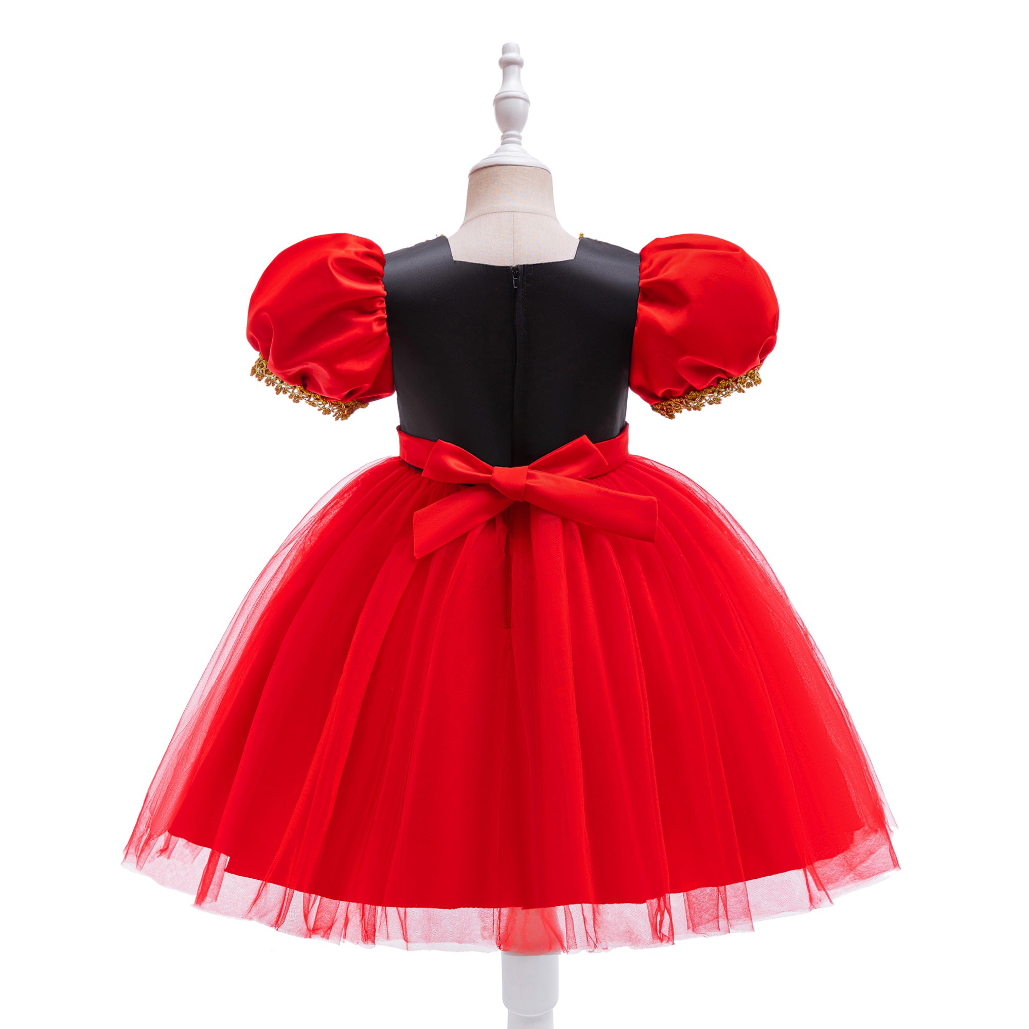 Girls Printed Balloon Mini Dress