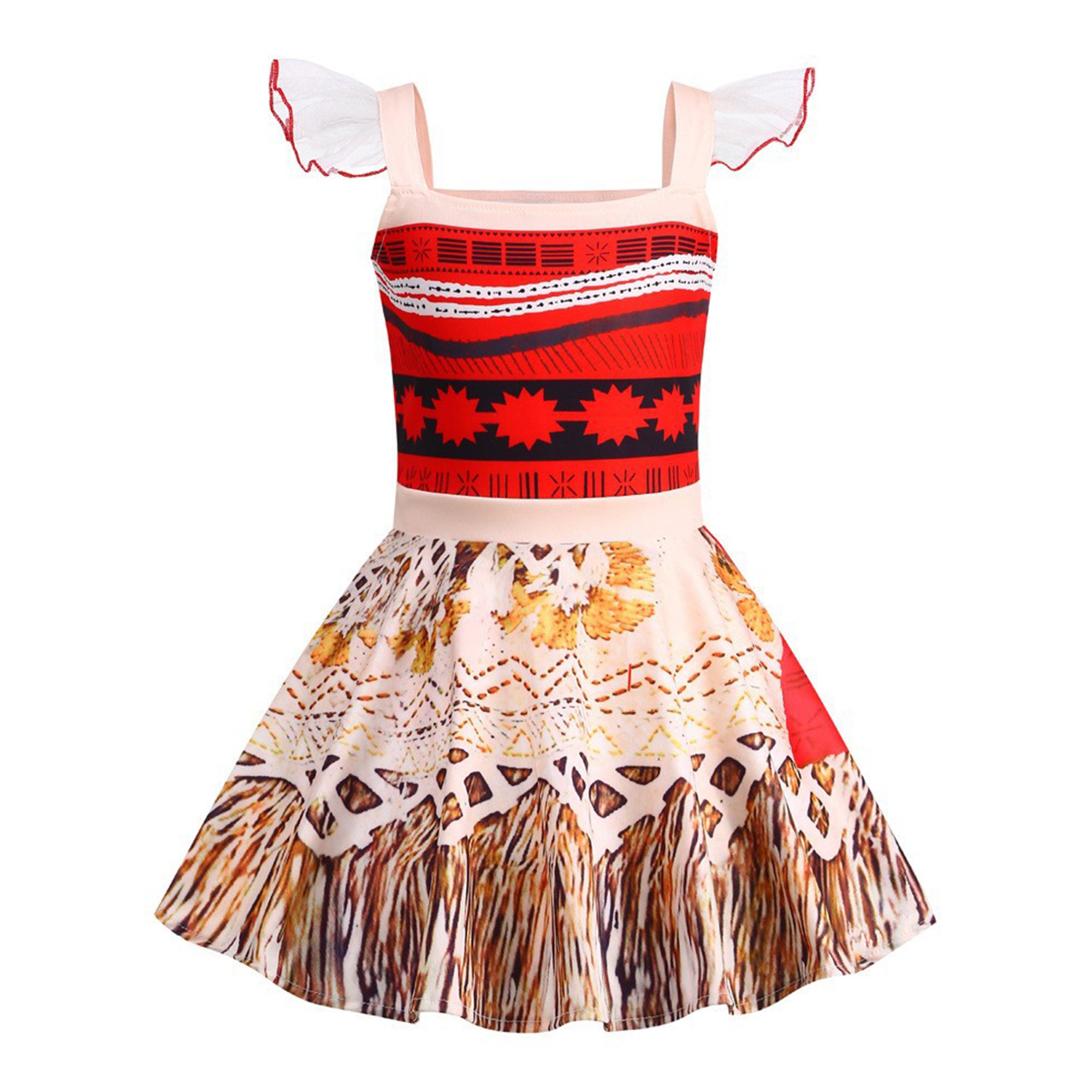 Girls Printed Fit and Flare Midi Dress