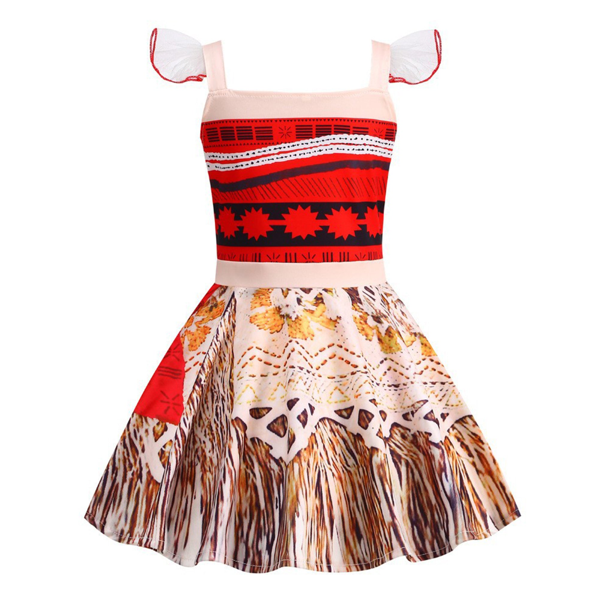 Girls Printed Fit and Flare Midi Dress