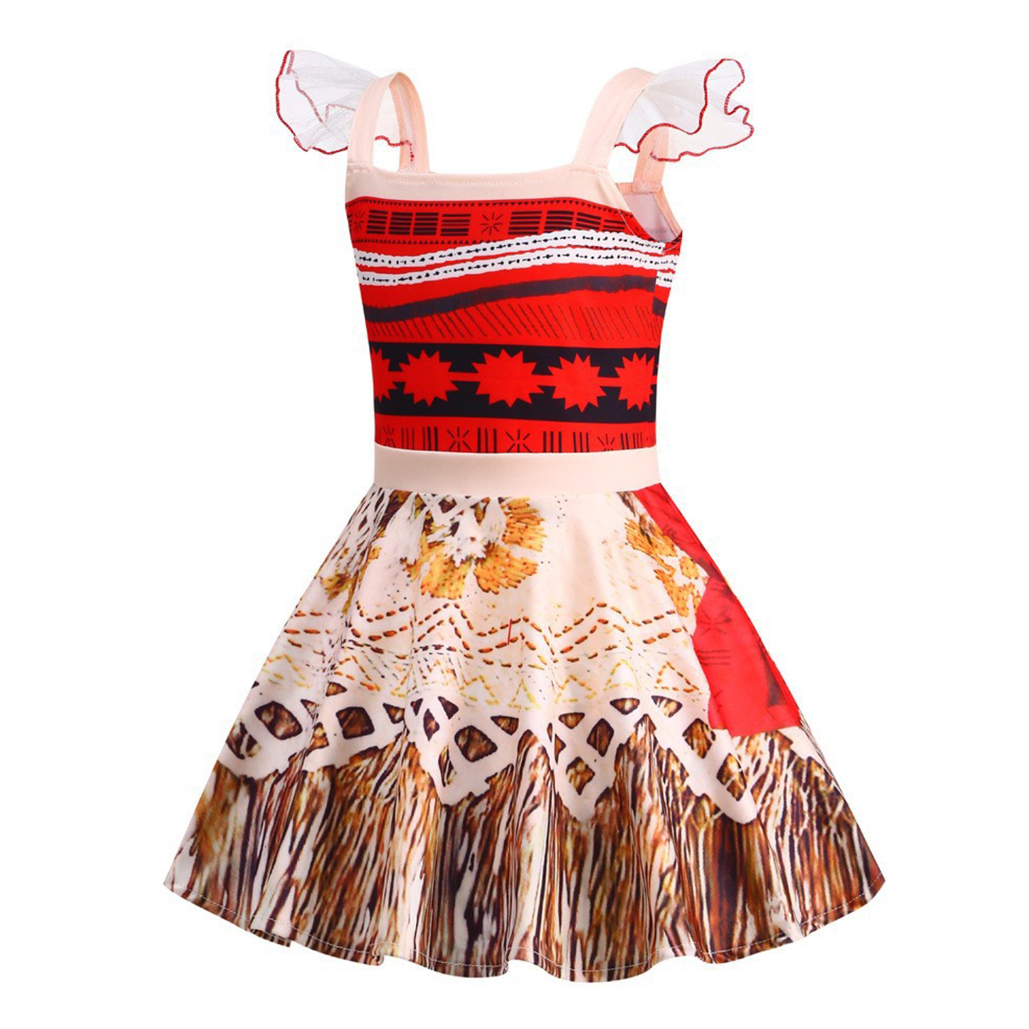 Girls Printed Fit and Flare Midi Dress