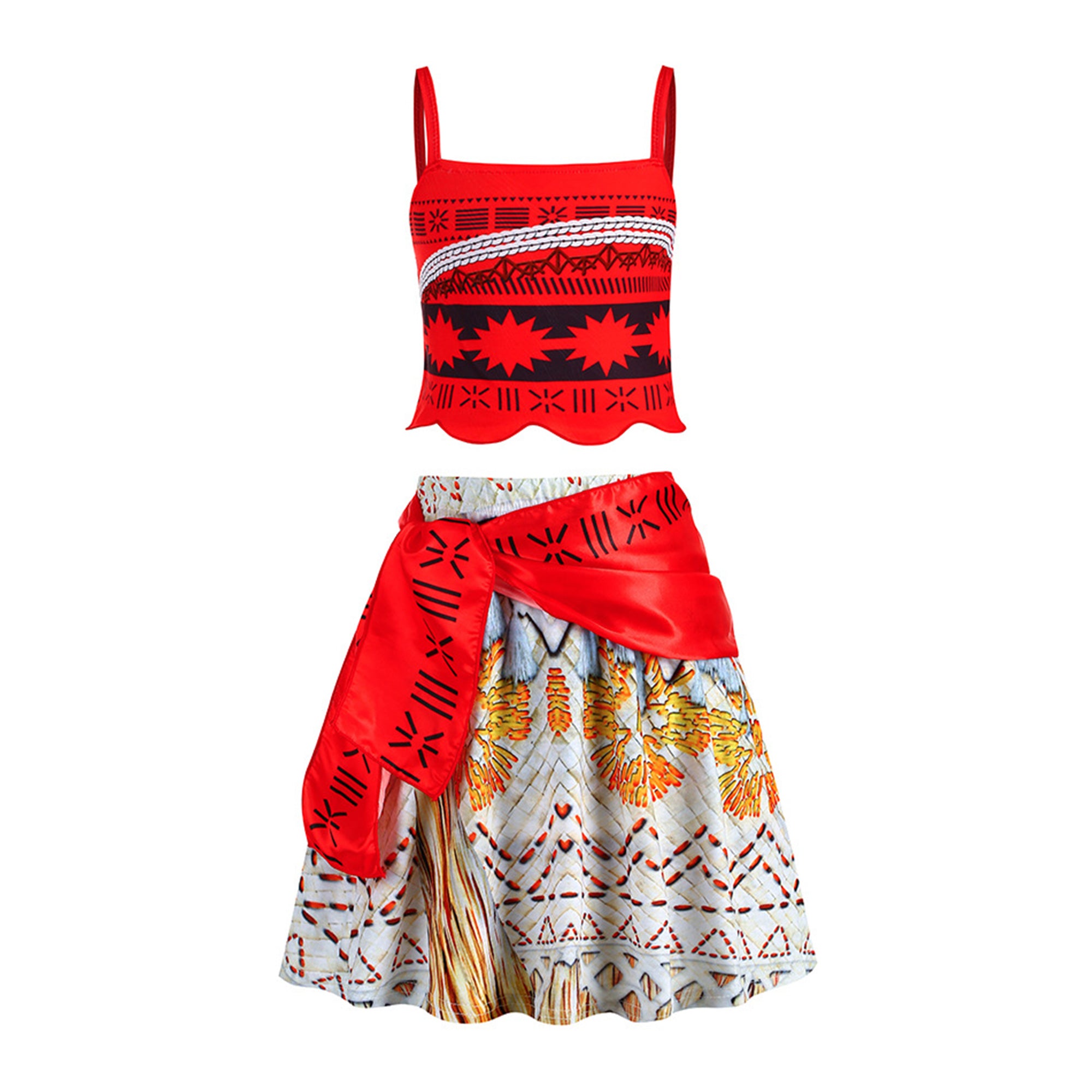 Girls Printed Top with Skirt