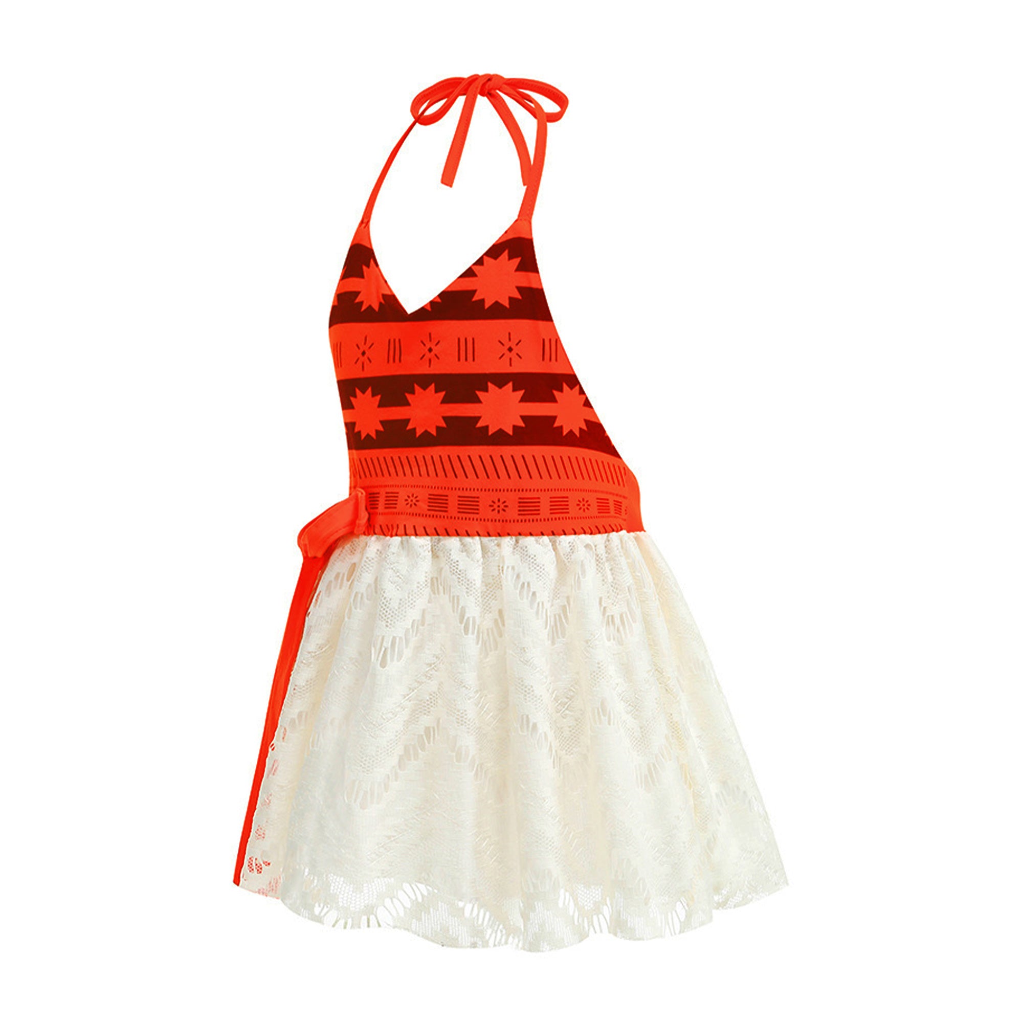 Girls Tie-Up Neck A-Line Dress