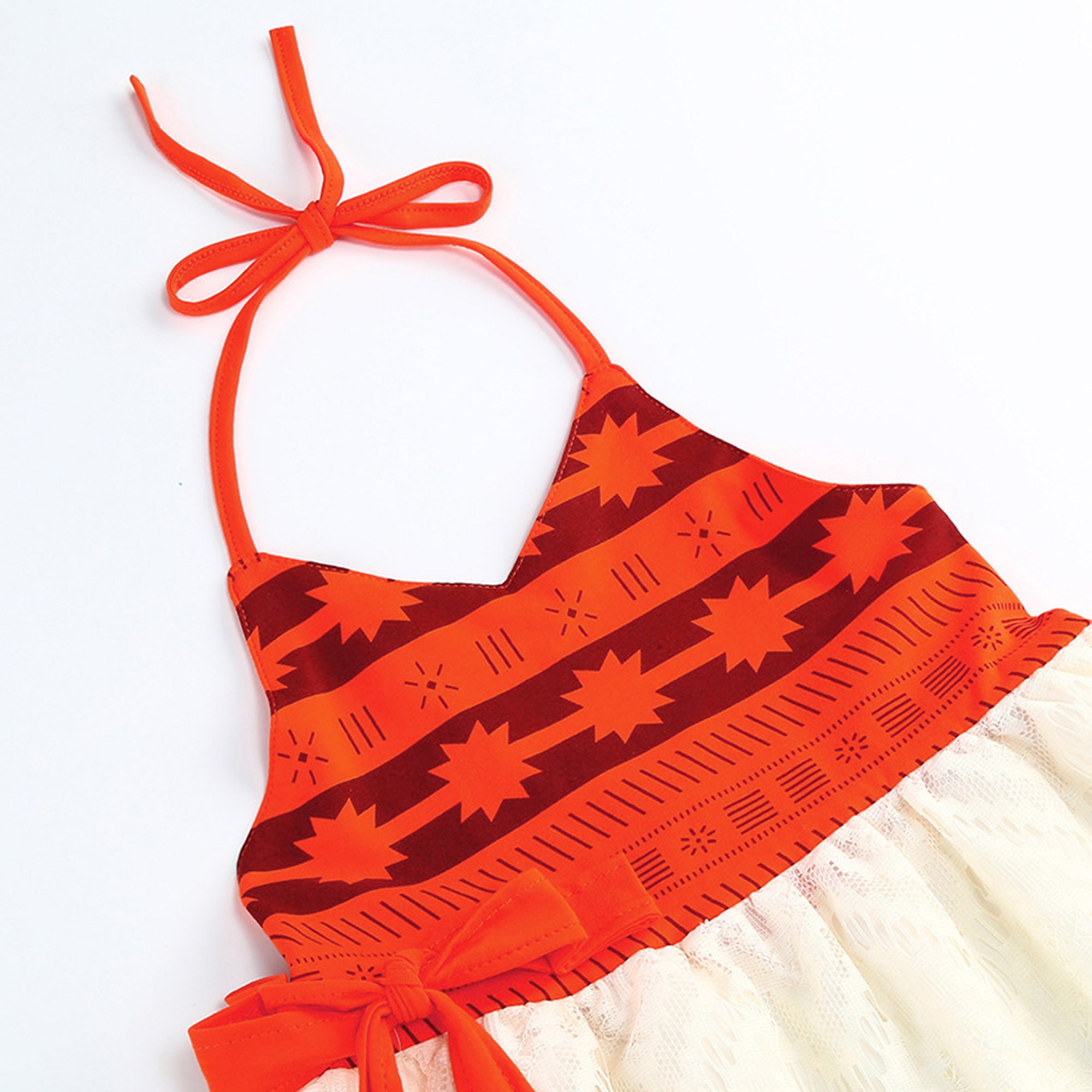 Girls Tie-Up Neck A-Line Dress