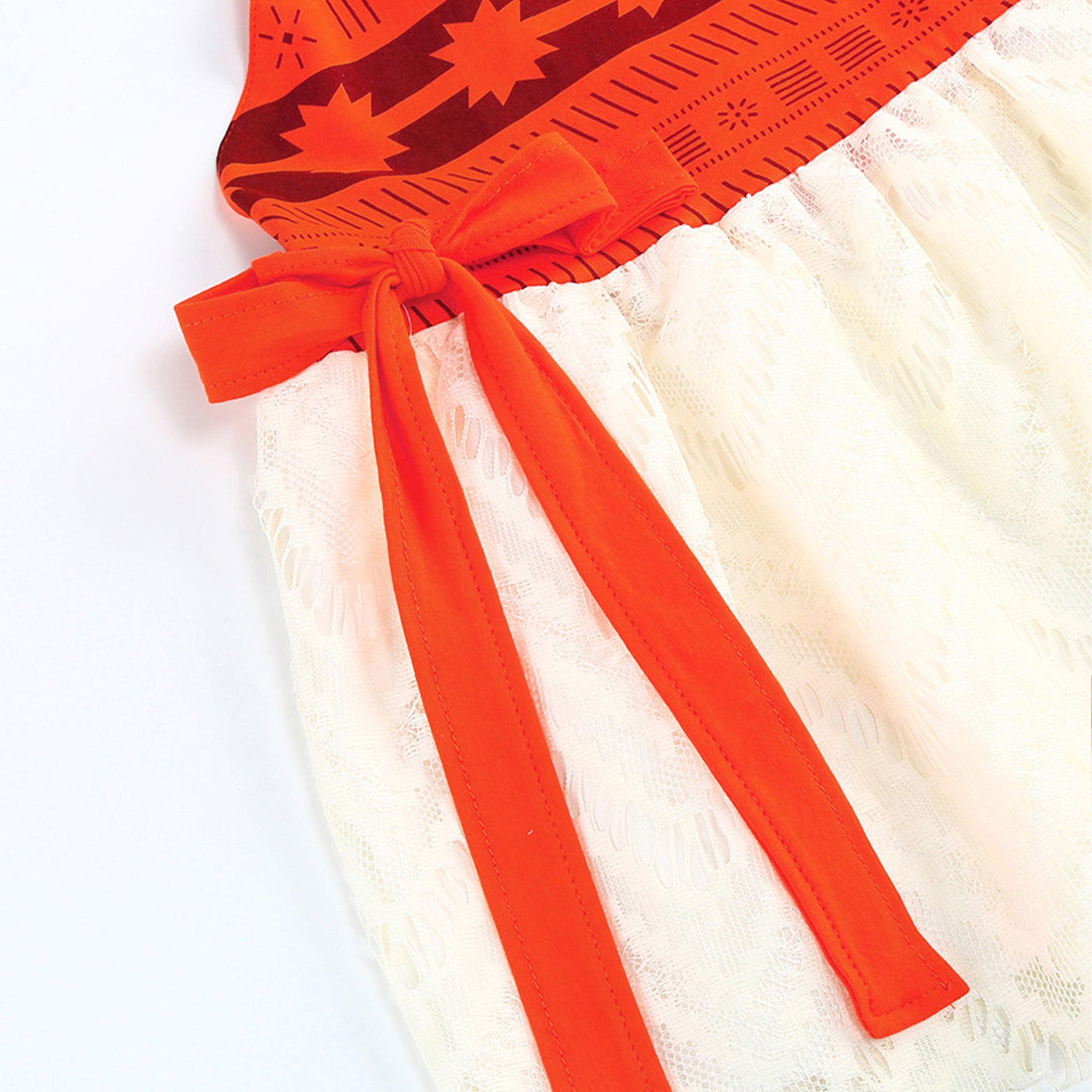 Girls Tie-Up Neck A-Line Dress