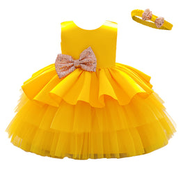 Round Neck Layered Balloon Mini Dress