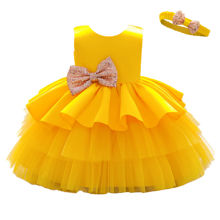 Round Neck Layered Balloon Mini Dress